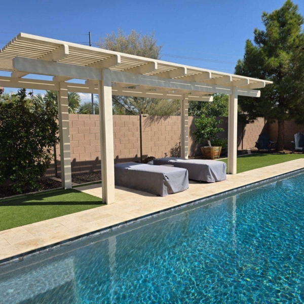 Poolside pergola installation services in Mesa, AZ