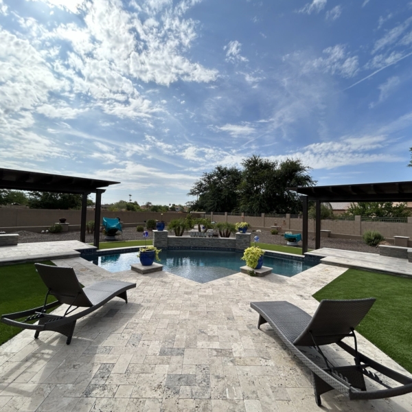Backyard pergola installation in Mesa, AZ