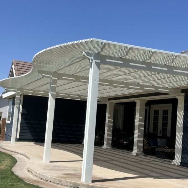 Sculpted white lattice installation in Mesa, AZ