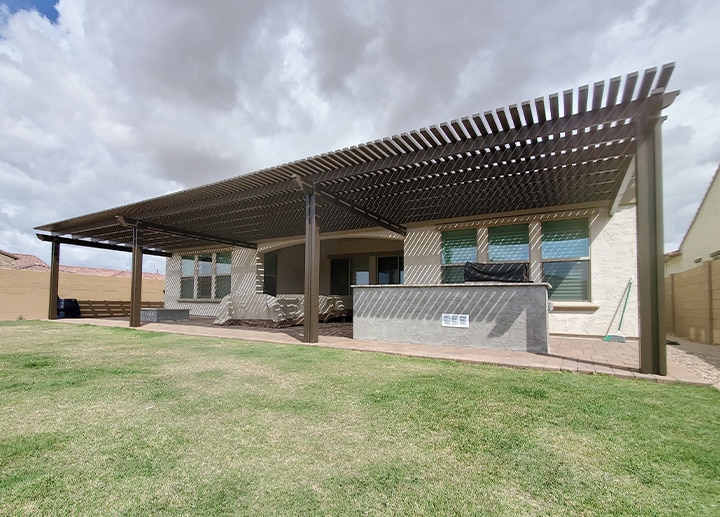 Alumawood patio cover installation in Mesa, AZ