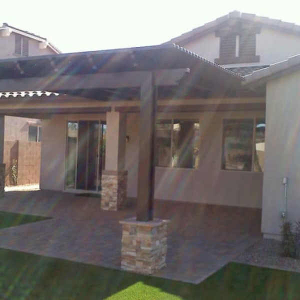 Residential patio cover installation in Mesa, AZ