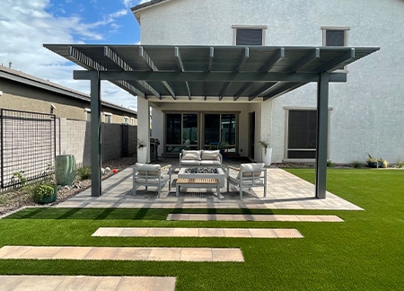 Outdoor pergola installation in Mesa, AZ
